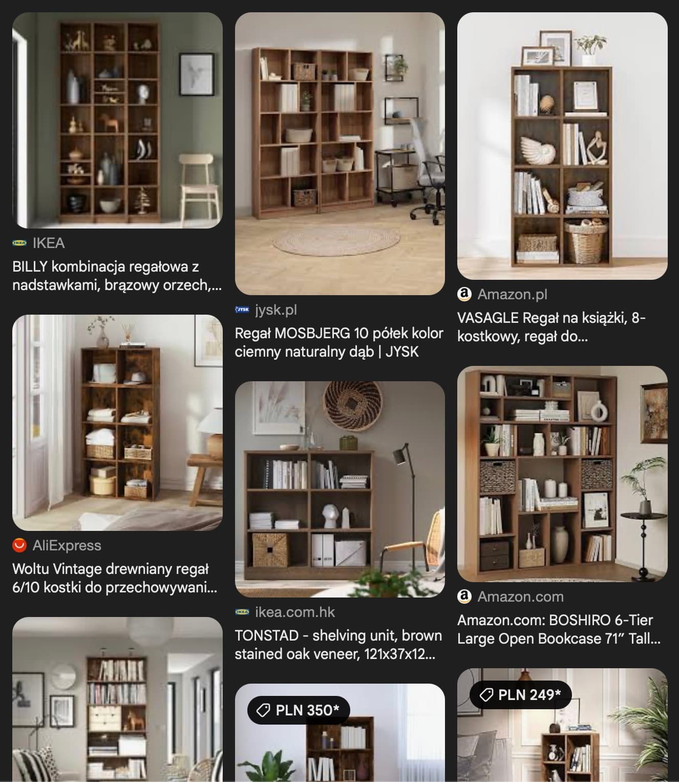 Shopping products example