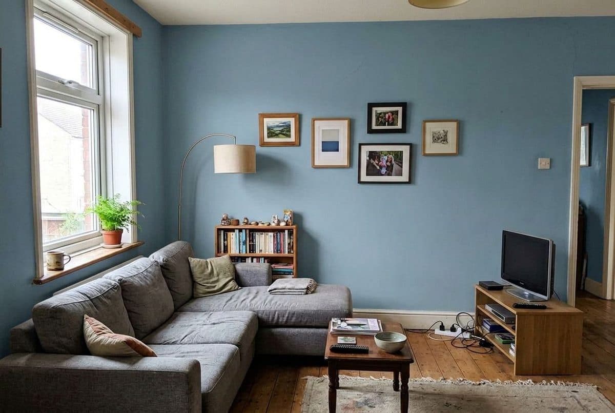 room dusty blue an AI redesign