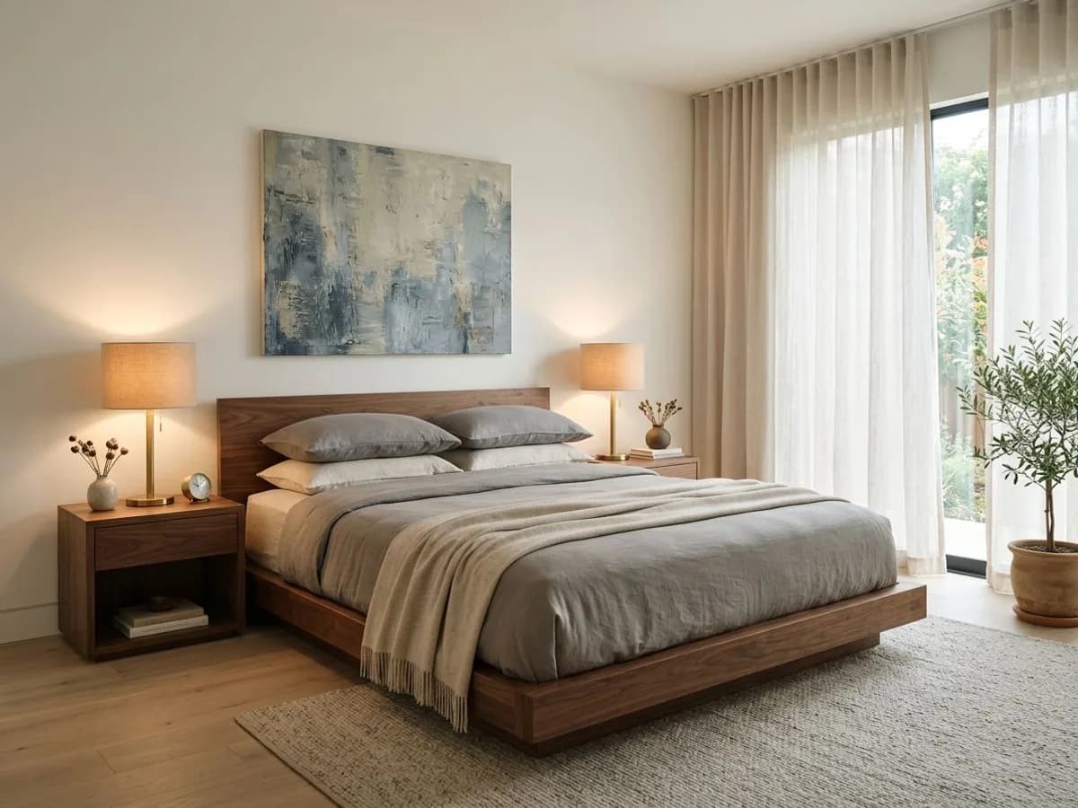 bedroom modern minimalist - AI room design example