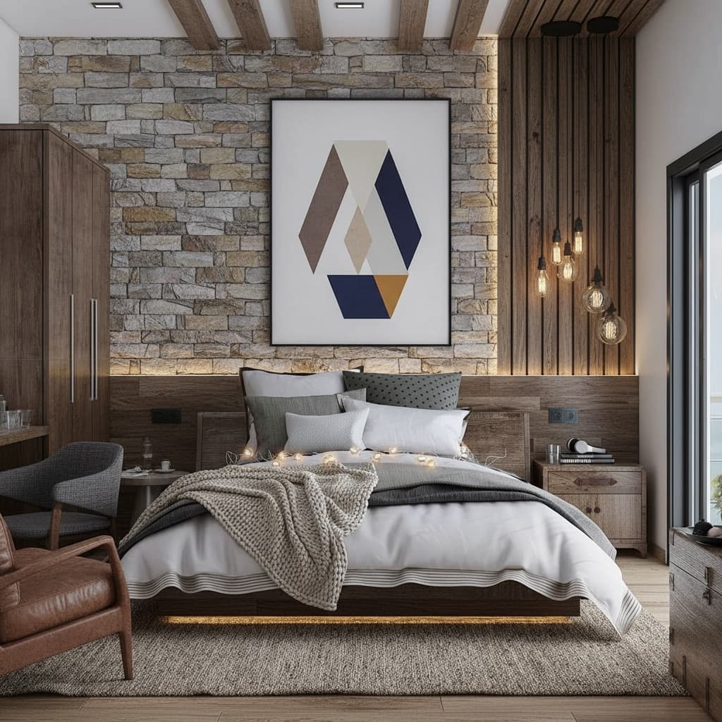 Natural wood and organic materials