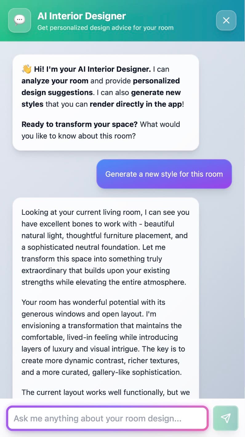 Text prompt interface for describing design preferences