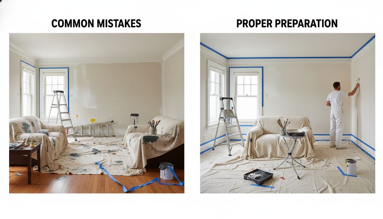Common painting mistakes side by side