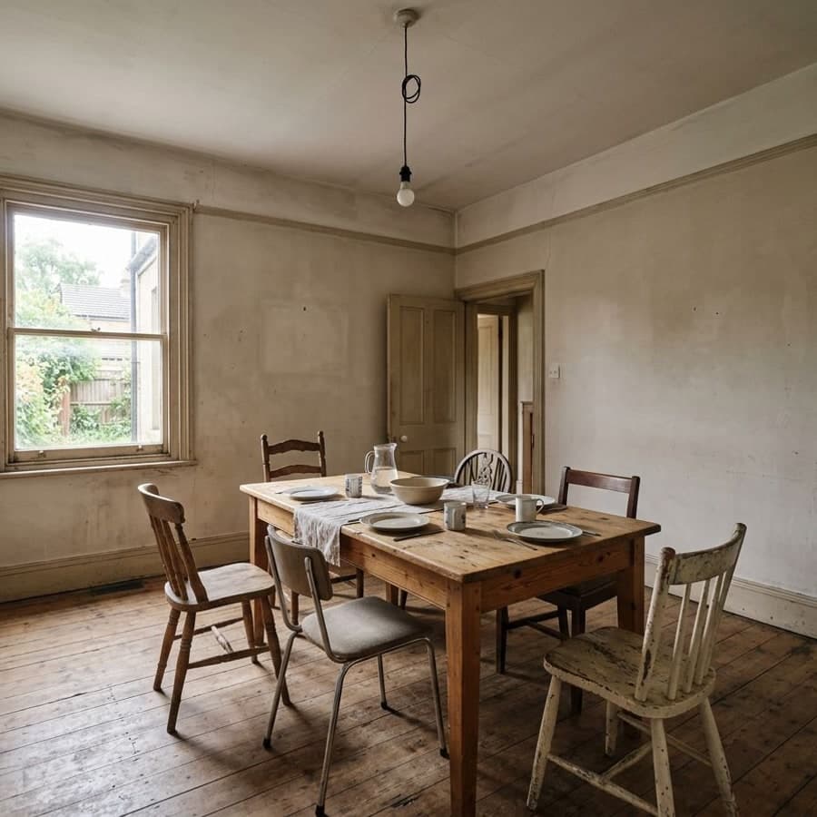 Dining room before - ChatGPT describes the redesign in text
