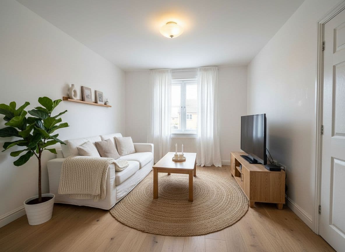 Scandinavian living room — AI redesign by Decoratly