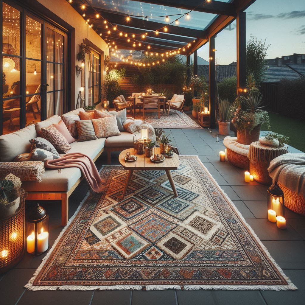 Cozy Outdoor Patio with String Lights