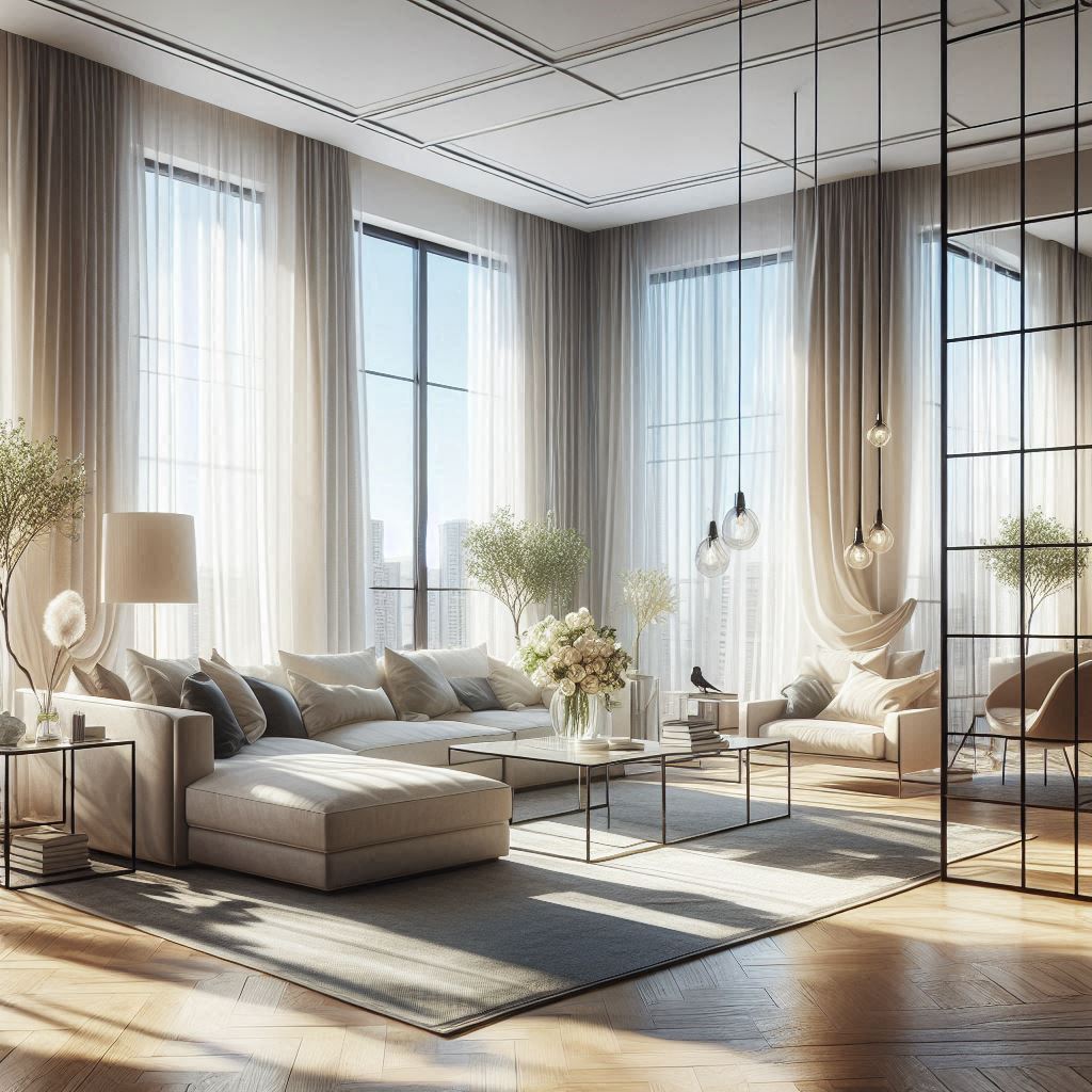 Bright Living Room with Large Windows