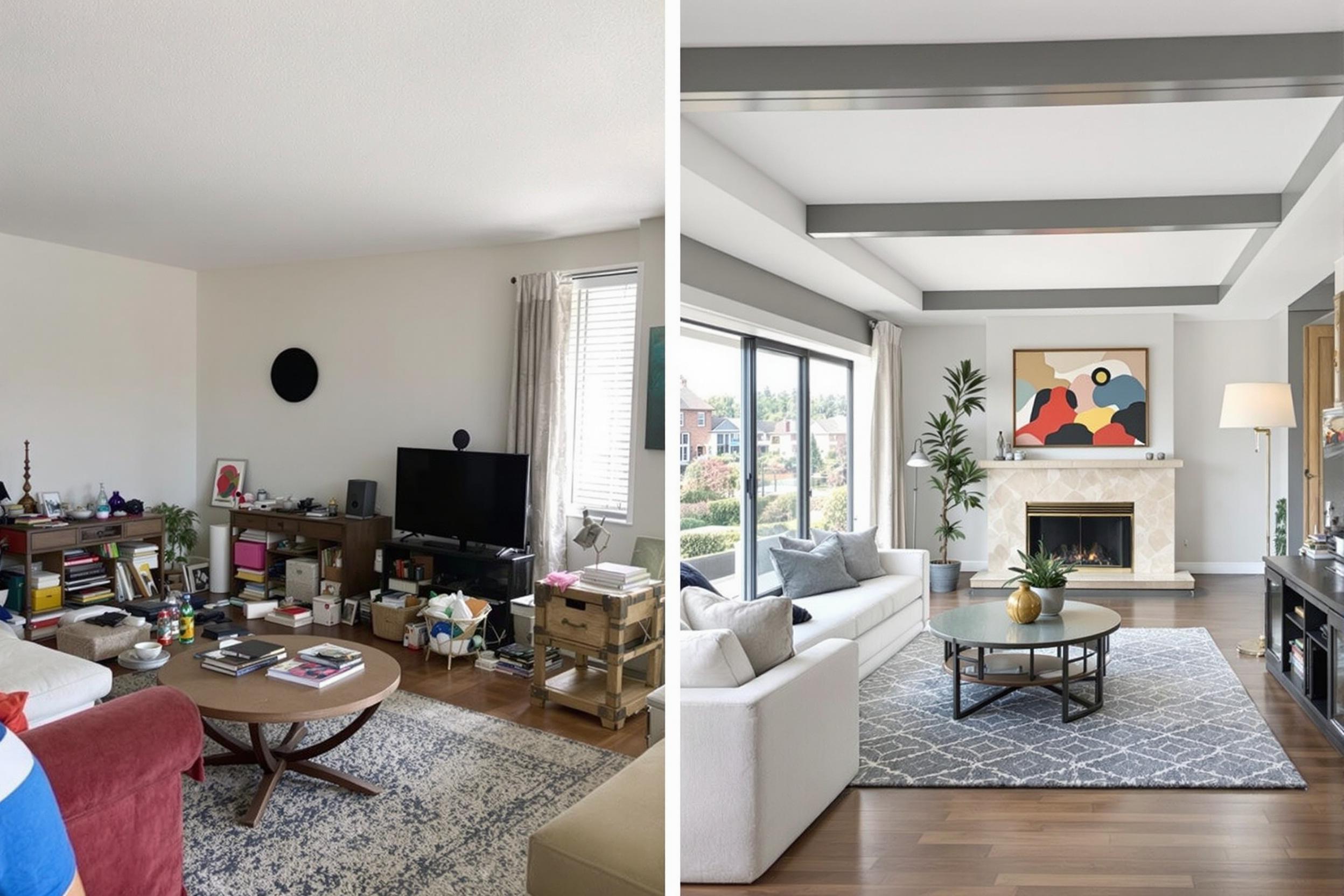 Before and after room transformation