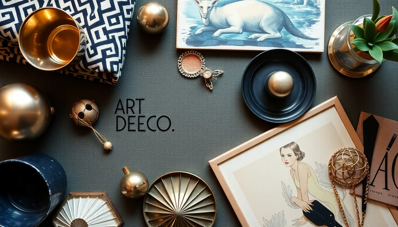 A collection of art deco interior design elements