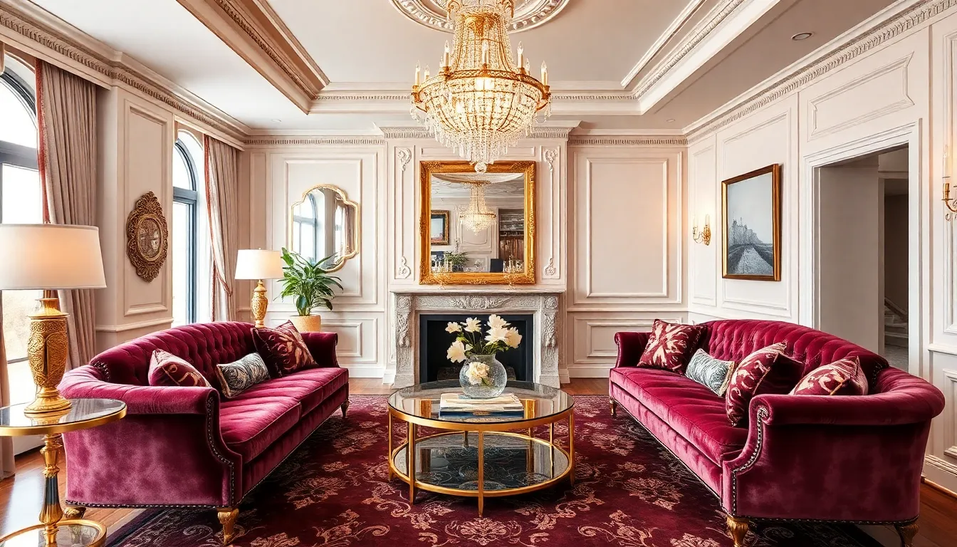 A luxurious and stylish glam living room