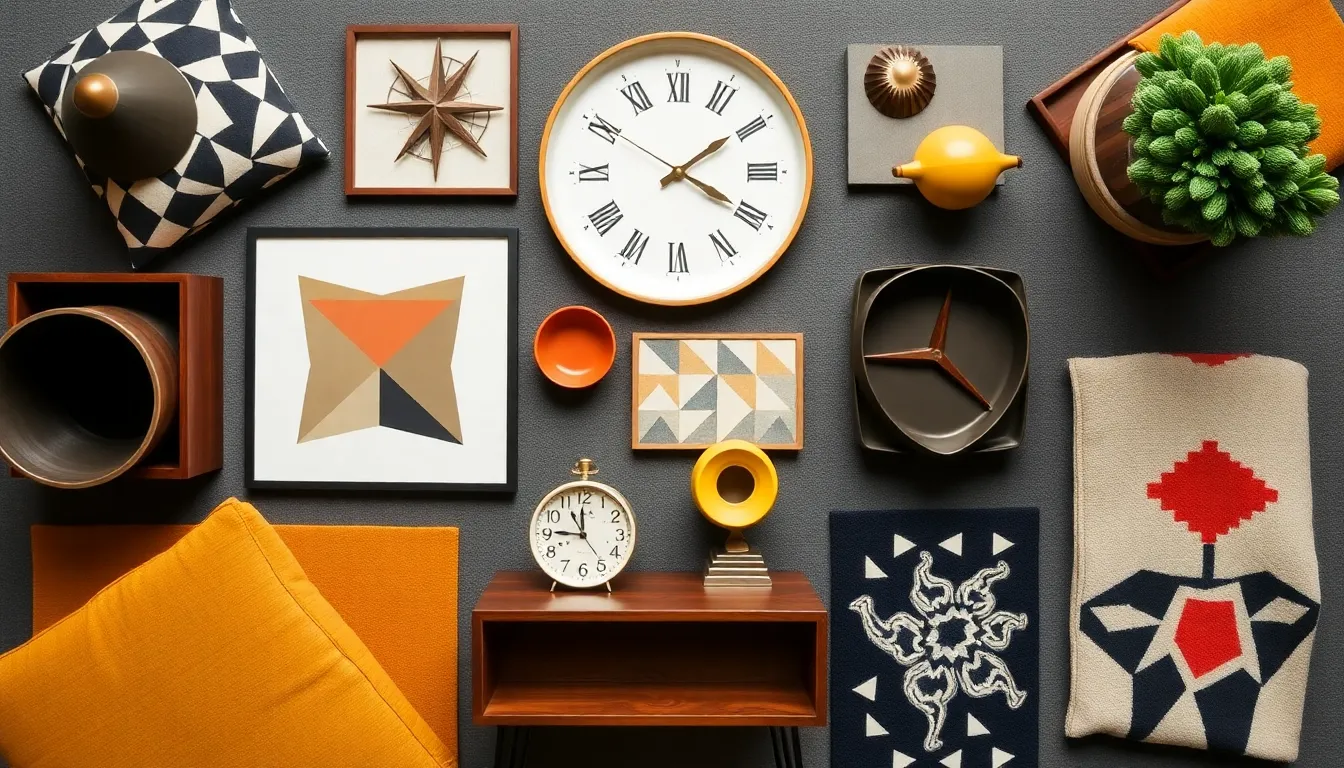 A collection of mid century modern decor elements