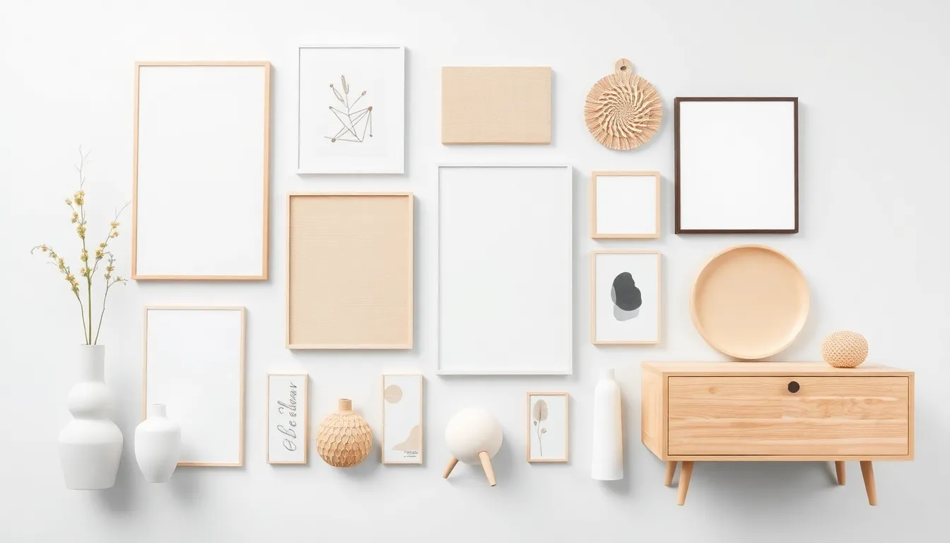 A collection of minimalist interior design elements