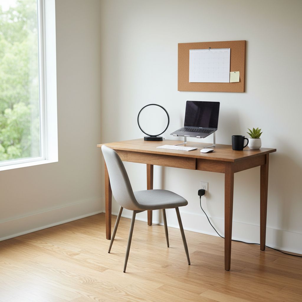 Minimalist home office interior design with organized workspace