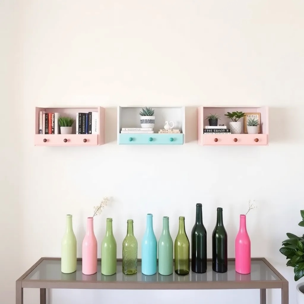 DIY Painted Glass Bottle Vases for colorful home decor